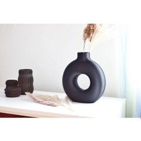 Resim Donut Görünümlü Çember Görünümlü Dekoratif Vazo 