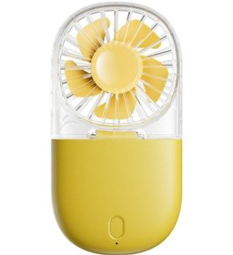 Resim Taşınabilir Şeffaf Katlanır Boyun Fanı, E-fan Sarı, 