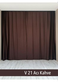 Resim Donatti Acı Kahverengi Star Blackout Pilesiz Tek Kanat Fon Perde Acı Kahverengi 