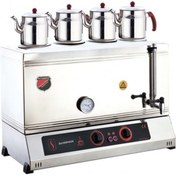 Resim eurofaz Işıkgaz Elektrikli Çay Ocağı Kapaklı ve Kaynaklı 4 Demlikli 85'lik 