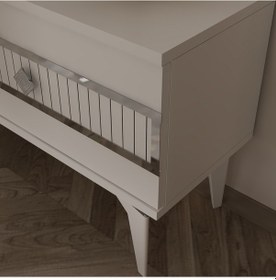 Resim Nora Tv Ünitesi Takımı Beyaz-gümüş 