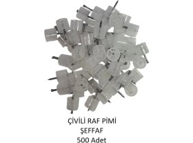 Resim Çivili Raf Pimi Şeffaf 500 Adet 