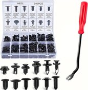 Resim Cloud011 Black 240 Adet Universal Tampon Kapı Panel Klipsi Yüksek Dayanımlı Çabuk Montaj 