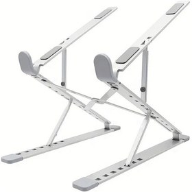 Resim Xuweiwei Dolwao Alüminyum Gümüş Laptop Standı Taşınabilir Katlanabilir Ayarlanabilir Macbook Pc Tablet 02 38 Cm 