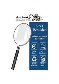 Resim Metal Büyüteç 50 Mm 1 Adet 6x Plastik Sap Çerçeveli 5 Cm Büyüteç Merçek Okul Büro Ofis Krom Kaplama Büyüteç 