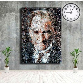 Resim Mustafa Kemal Atatürk Puzzle Görünümlü Kanvas Tablo 