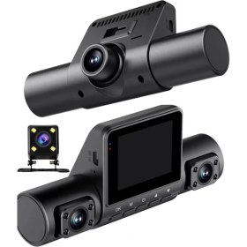 Resim 1080P Dash Cam Full Hd Araç Içi Kamera Ön Arka ve Iç Kayıt 4 Kamera Gece Görüşlü G Sensör Geniş Açı 