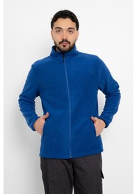 Resim Dasüniforma Unisex Anti-pilling Tüylenme Yapmayan Standart Fit Tam Fermuarlı Soğuk Geçirmez Polar Hırka Mavi 
