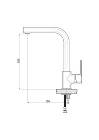 Resim Gpd Tek Gövde Eviye Bataryası Pedra Siyah MTE160-S 