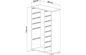 Resim Pratico Rine Çok Amaçlı Sarı Oyuncak Dolabı 14 Sepetli 69x30x109 cm Suntalam Malzeme 