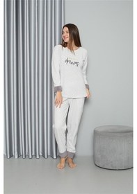 Resim Akbeniz Welsoft Polar Kadın Pijama Takımı 8515 - M Ekru 