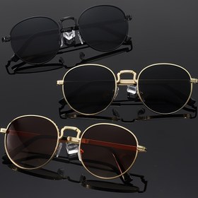 Resim Unisex retro oval metal çerçeve, yansıtıcı PC lensli, günlük parti fotoğraf çekimi gözlükleri, metal menteşeli spor gözlükler 