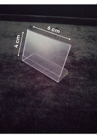 Resim 10 Ad Şeffaf Plastik Etiketlik İsimlik 6x4 Cm Kartvizitlik Ayaklı 