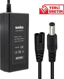 Resim Weko 24 Volt - 2 Amper Plastik Kasa Masaüstü Adaptör 5.5 X 2.5 Uç 