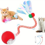 Resim 2025 Yükseltilmiş Etkileşimli Kedi Oyuncak Topları 2025 Yükseltilmiş Kedi Oyuncakları İç Mekan Kedileri İçin, Elastik Örgü Kuyruklu Otomatik Kedi Top Oyuncakları, Köpek/Kedi İçin Rulo Etkileşimli Kedi Top Oyuncakları, Kırmızı 