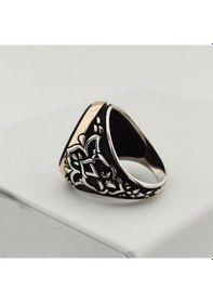 Resim Fkgümüş 925 Ayar Gümüş Siyah Oniks Oval Taşlı Erkek Yüzük 