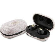 Resim Guess Lisanslı Klasik Metal Yazı Logolu Tws Kulak Içi Bluetooth Kulaklık Pembe 