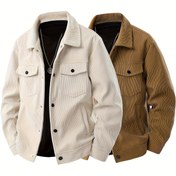 Resim 2 Adet Erkek Çok Renkli Kadife İş Ceketi - Kolej Tarzı Casual Dış Giyim, Düğme Detaylı Yaka ve Kapaklı Cepli Ofis Çalışanları ve Profesyoneller İçin Rüzgar Geçirmez & Buruşmaz Kumaş, Makinede Yıkanabilir 