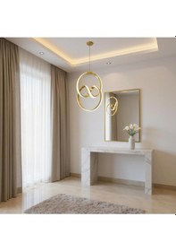Resim Ömür Avize Yakut Gold Kasa Sarkıt Ledli Avize Beyaz 