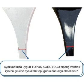 Resim Foottab 10 Çift S (Dar) 5-8 mm Kır Düğünleri Topuklu Ayakkabı Topuk Ucu Koruyucu Şeffaf Aparat 