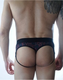 Resim ÇAĞLAR BUTİK Erkek Daire Desenli Fantezi Jockstrap İç Çamaşırı 