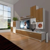 Resim Decoraktiv Eko 6da Slm Std Tv Ünitesi Tv Sehpası Beyaz Ceviz 