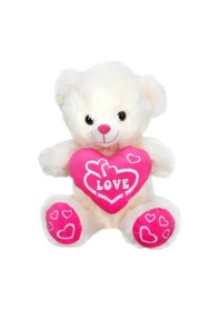 Resim Kalpli Peluş Ayı 30 Cm Pembe 