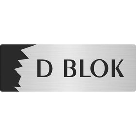 Resim Özarslan Dizayn D Blok Metal Departman Kapı İsimliği, Yönlendirme levhası 7X20 Cm Gümüş Renk 