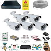 Resim 5 Kameralı Set - 5 Mp 1940P Sensör 6 Megapiksel Sony Lens Metal Kasa Ip Güvenlik Kamerası Seti IP-5 Qromax