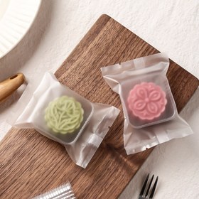 Resim 100/200 adet Mini Ay Kek Ambalaj Torbaları - Gıda Güvenliği Plastik Pastacılık Torbaları Dekoratif Yaprak Desenli, Yeşil & Pembe, Tatlı Dükkanları ve Fırın Malzemeleri için Ay Kek Kalıpları ile Uyumlu, Ev Mutfakları için Bakeware, Kültürel Dokunuş Ambalaj, Pratik Şeffaf Kapama 