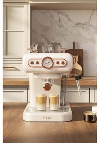 Resim Fressi EM-01 Ristretto Süt Köpürtücülü 20 Bar Basınçlı Espresso Latte Cappuccino Americano Makinesi 1.2 L 