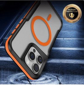 Resim İphone 16 Pro Uyumlu Magsafe Şarj Özellikli Renkli Kenar Airbag Şeritli Zore Lamer Kapak-siyah Siyah 