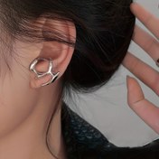 Resim 1 Çift Şık Gri Soyut Çivi Küpeler - Benzersiz Düzensiz Tasarım, Çinko Alaşım, Trendy Kıyafetler için Moda Aksesuarı 