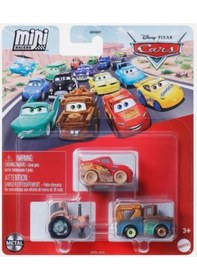 Resim Disney Pixar Cars - Üçlü Mini Racers - Tractor & Muddy Lightning Mcqueen & Mater Çok Renkli 