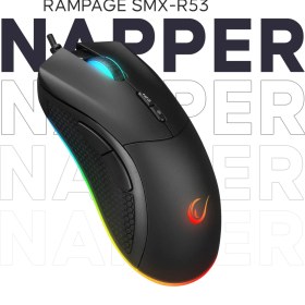 Resim Rampage SMX-R53 Snapper USB Siyah 7200 Dpi Rgb Aydınlatmalı Gaming Oyuncu Mouse 