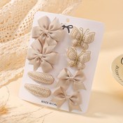 Resim Kızlar için 8'li Minimalist Fiyonk Saç Tokaları, Bohem Örgü Parti At Kuyruğu Aksesuar Seti Seyahat Stili 