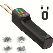 Resim 1 adet Mini Plastik Kaynak Aleti Taşınabilir El Tipi Kaynak Makinesi Kiti, 200 Zımba USB Şarj Edilebilir Plastik Kaynakçı Kablosuz Çatlak Onarım Kaynak Makinesi Plastik Araba Tamponu için US (siyah) 