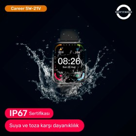 Resim Sword Career Akıllı Saat Bildirim,kalp Atış,uyku Takibi,spor,sağlık, Ios&android Uyumlu 44MM IP67 Uzun Pil Ömrü Türkçe Menü SW-21V 