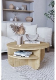 Resim Rubo Orta Sehpa Raflı İskandinav Orta Sehpa 72 Cm, Bohem - Safir Meşe 