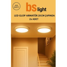 Resim 2X18W Beyaz LED Panel Tavan Lambası, Günışığı, Aplik, Banyo, Balkon, Koridor 