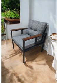 Resim Pimango Pi Elize Demonte Metal Tekli Bahçe Mobilyası Gri 60 x 60 CM Gri 