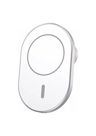 Resim Iphone 14 Serisi Uyumlu 15w Wirelles Magsafe Kablosuz Araç Içi Şarj Cihazı Hızlı Şarj Magnetic Charg Beyaz 