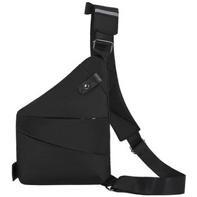 Resim Qingmipy Siyah Sağ Göğüs Çantası - Ultra İnce, Çok Fonksiyonlu Cep Tasarımı, Anti Hırsızlık Özelliği, Yüksek Konforlu Ayarlanabilir Askı, Farklı Senaryolarda Kullanım Siyah 