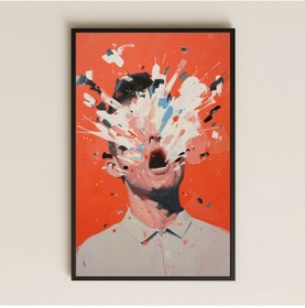 Resim Renk Patlamalı Çığlık Portresi Şeffaf Pleksi Tablo 
