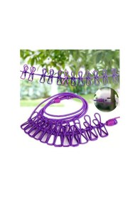 Resim Bucuks Taşınabilir Seyahat Çamaşır İpi 12 Mandallı Klipsli Lastikli Çamaşır Mandalları Renkli 