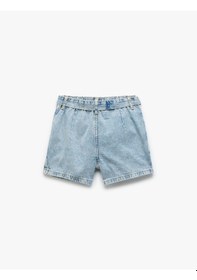 Resim Koton Pamuklu Cepli Kemer Detaylı Denim Şort Etek Lıght Indıgo 5skg40048ad Açık Mavi 
