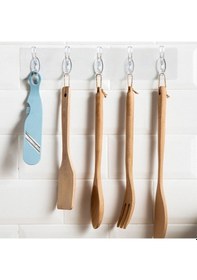 Resim Sengenegel 5'li Kendinden Yapışkanlı Kapı Duvar Askısı Ağır Yük Taşıma 6x6cm Şeffaf Güçlü Yapışkanlı Askı Şeffaf 