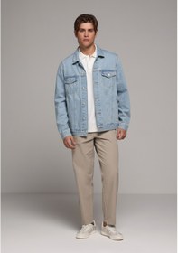 Resim Colin's Colins Regular Fit Düğmeli Astarsız Erkek Light İndigo Denim Ceket Cl1081103 Q1.v1 Dn45004 