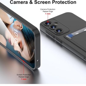 Resim Kipgsm Samsung Galaxy A35 İçin Kılıf Kamera Korumalı Kartlıklı Yumuşak Kadife Slikon Kartvizit Kapak 