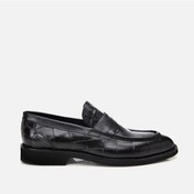 Resim Hotiç Hakiki Deri Siyah Erkek Kroko Desenli Loafer 02ayh305260a100 Siyah-black Siyah 